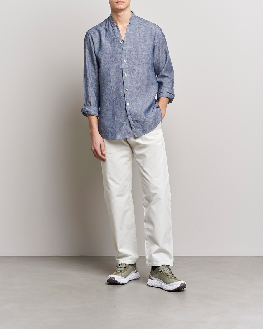 Homme | Chemises | SEASE | Fishtail Linen Shirt Sky Blue