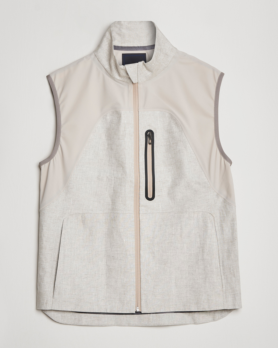 Homme | Gilets | SEASE | V-8 Linen Gilet Light Beige