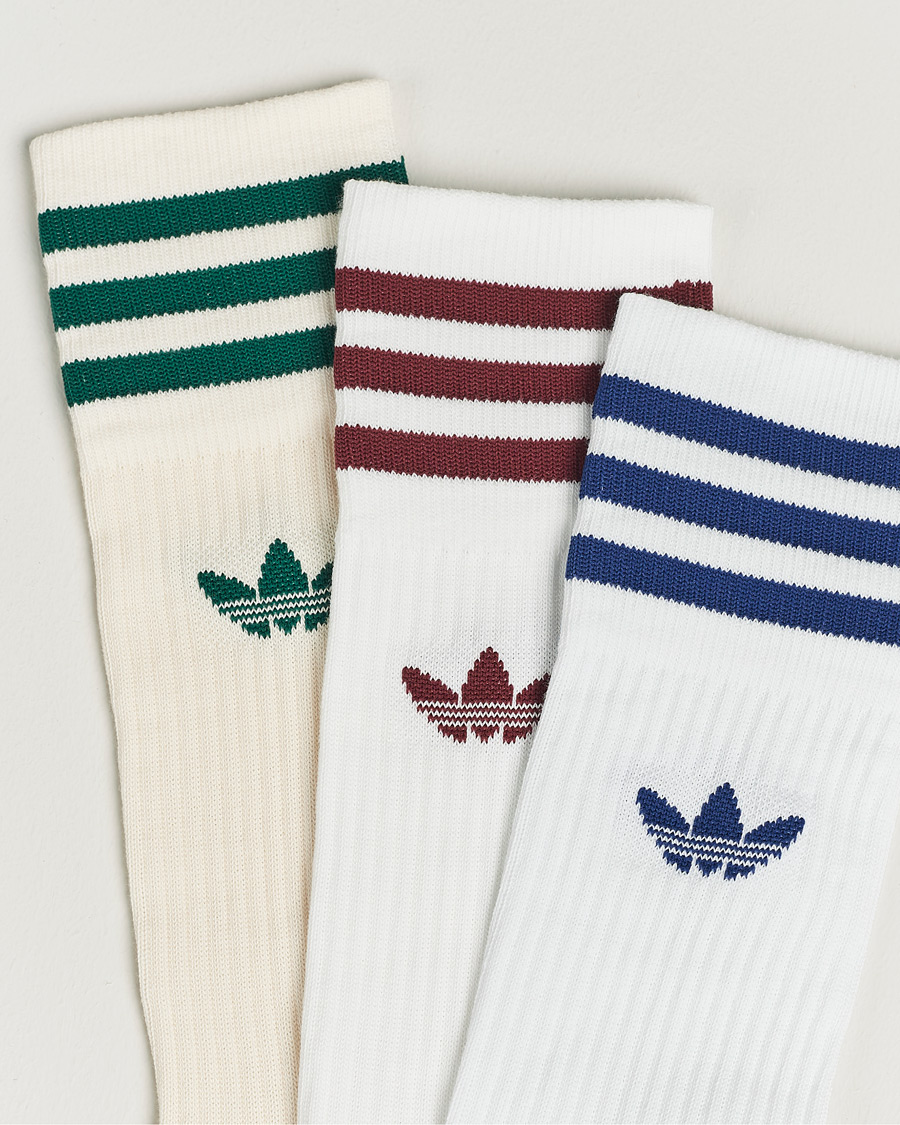 Homme | Sous-Vêtements Et Chaussettes | adidas Originals | 3-Pack Solid Crew Sock White