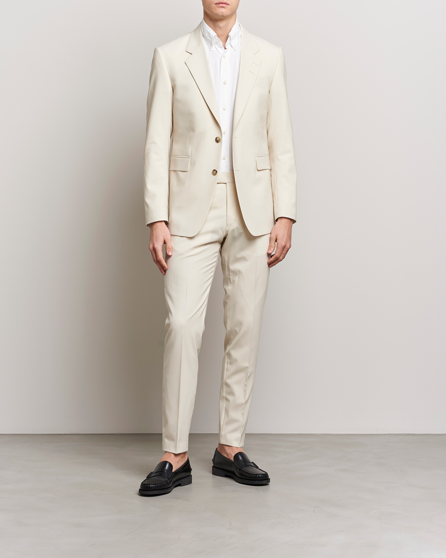 Homme | Pantalons | Tiger of Sweden | Tenuta Wool Trousers Light Ivory