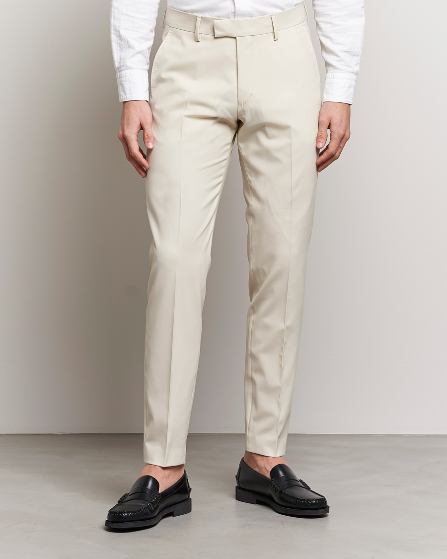 Homme | Pantalons | Tiger of Sweden | Tenuta Wool Trousers Light Ivory