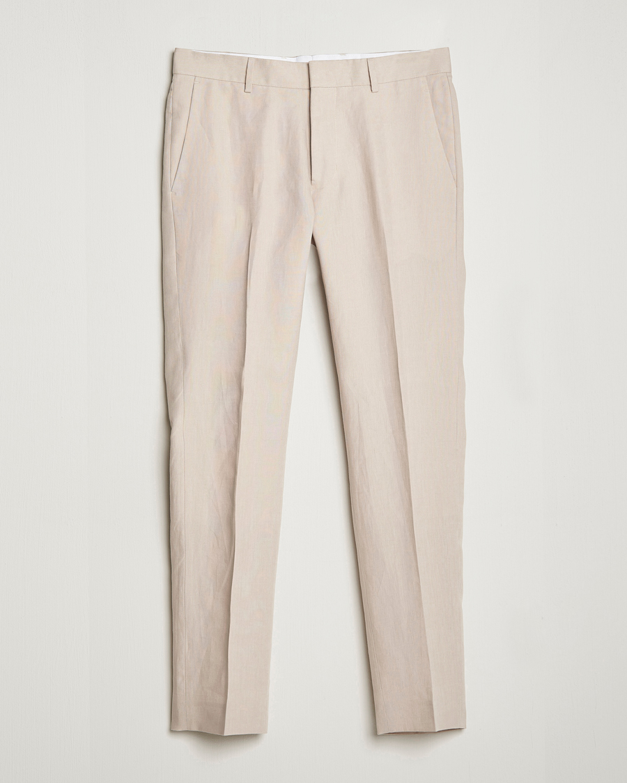 Homme | Pantalons | Tiger of Sweden | Tenutas Linen Trousers Cream Sand