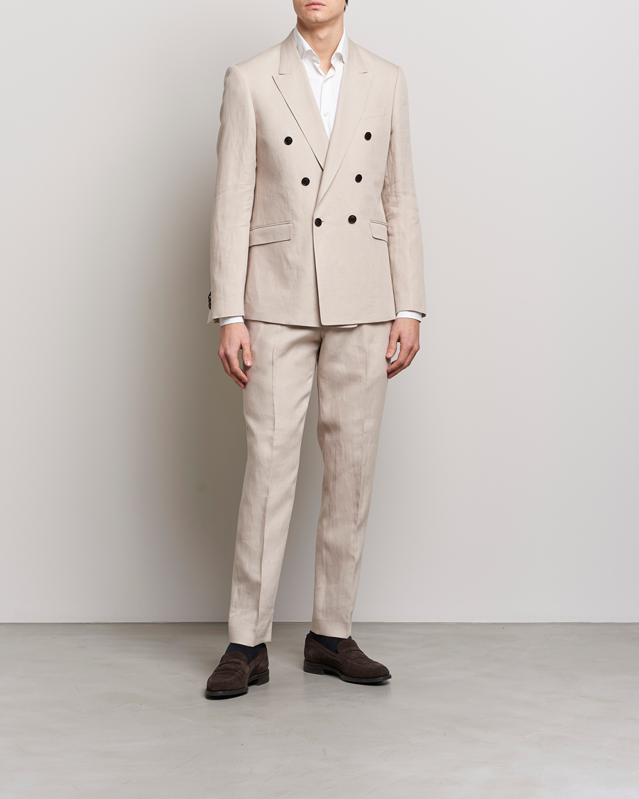 Homme | Pantalons | Tiger of Sweden | Tenutas Linen Trousers Cream Sand