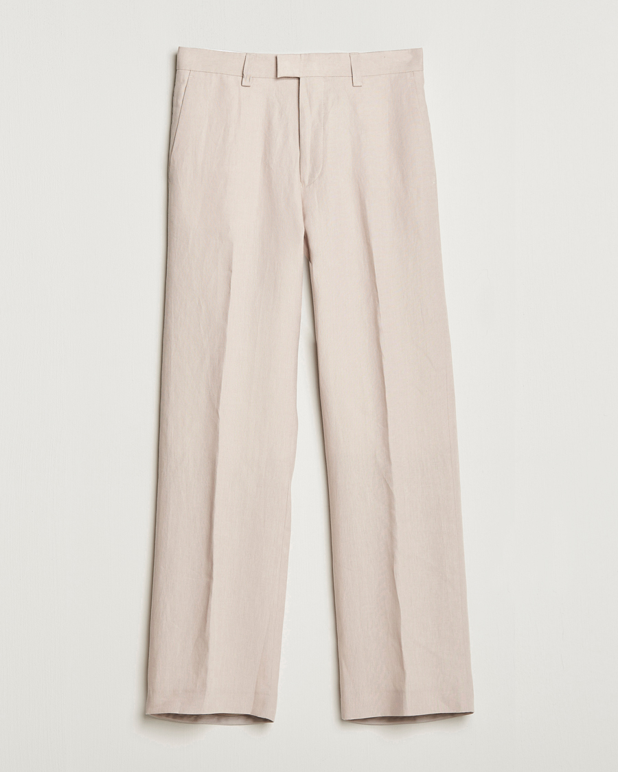 Homme | Pantalons | Tiger of Sweden | Tayson Linen Trousers Cream Sand