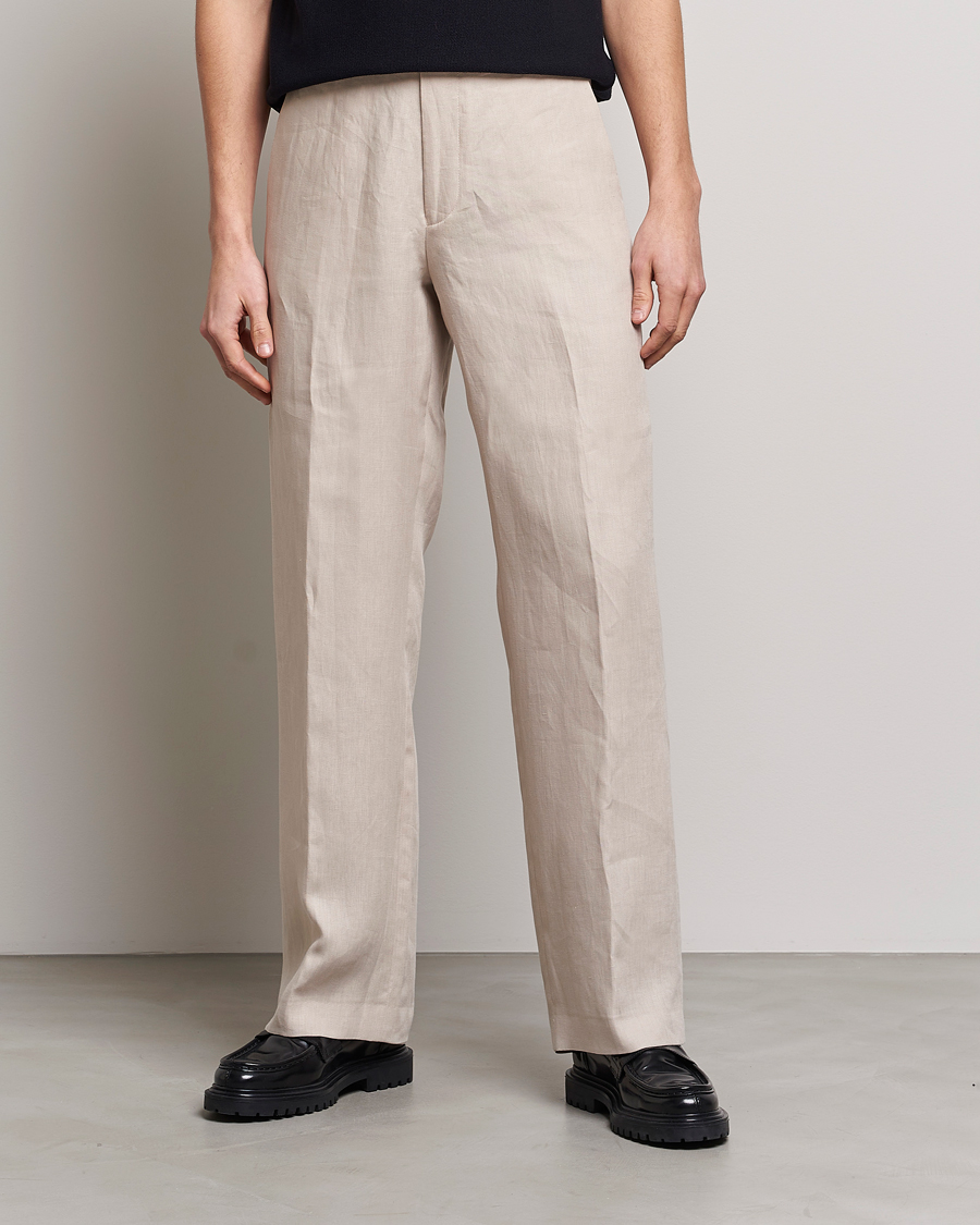 Homme | Pantalons | Tiger of Sweden | Tayson Linen Trousers Cream Sand