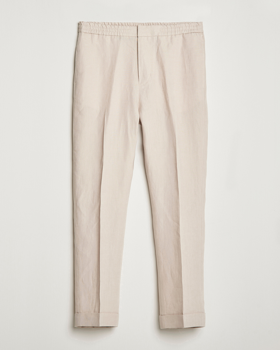Homme | Pantalons | Tiger of Sweden | Taven Linen Trousers Cream Sand