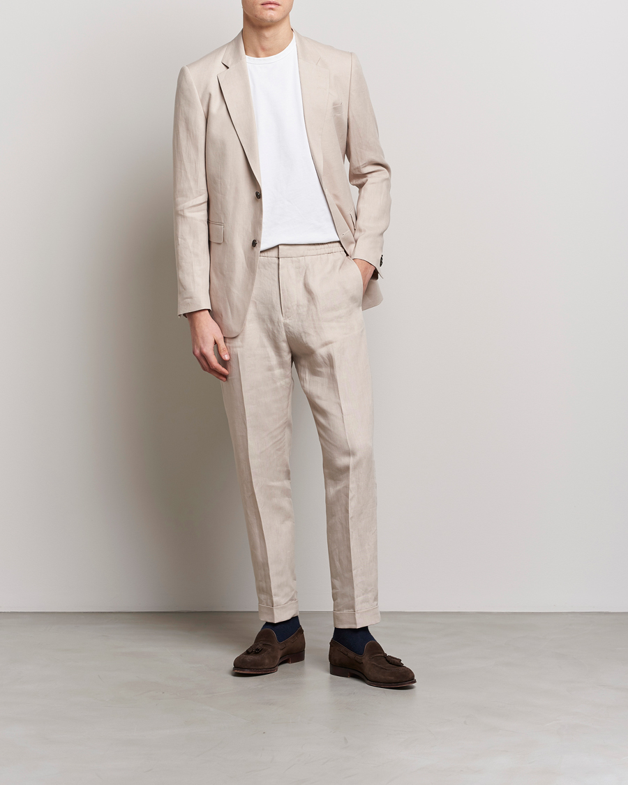 Homme | Pantalons | Tiger of Sweden | Taven Linen Trousers Cream Sand