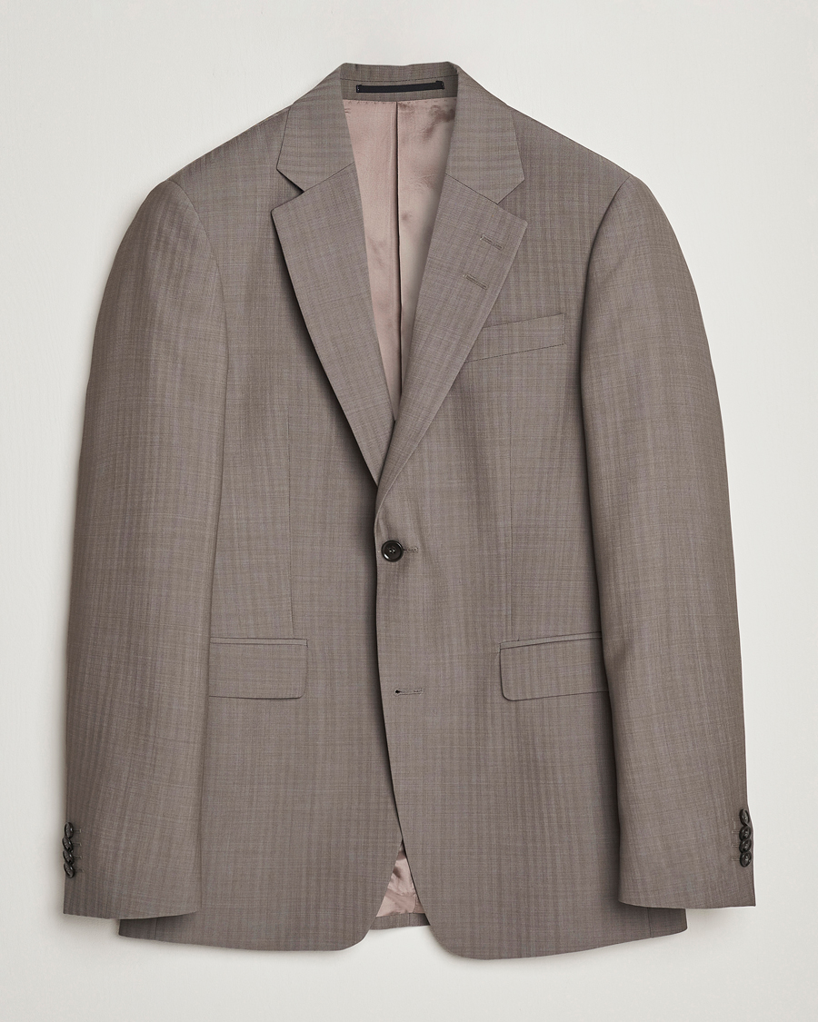Homme | Blazers | Tiger of Sweden | Justin Herringbone Wool Blazer Dark Sand