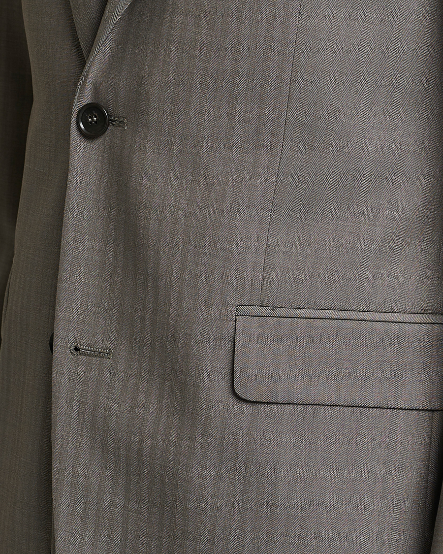 Homme | Blazers | Tiger of Sweden | Justin Herringbone Wool Blazer Dark Sand