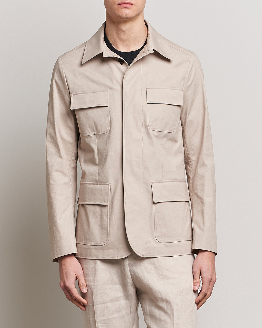 Homme | Manteaux Et Vestes | Tiger of Sweden | Jora Cotton Linen Jacket Cream Sand