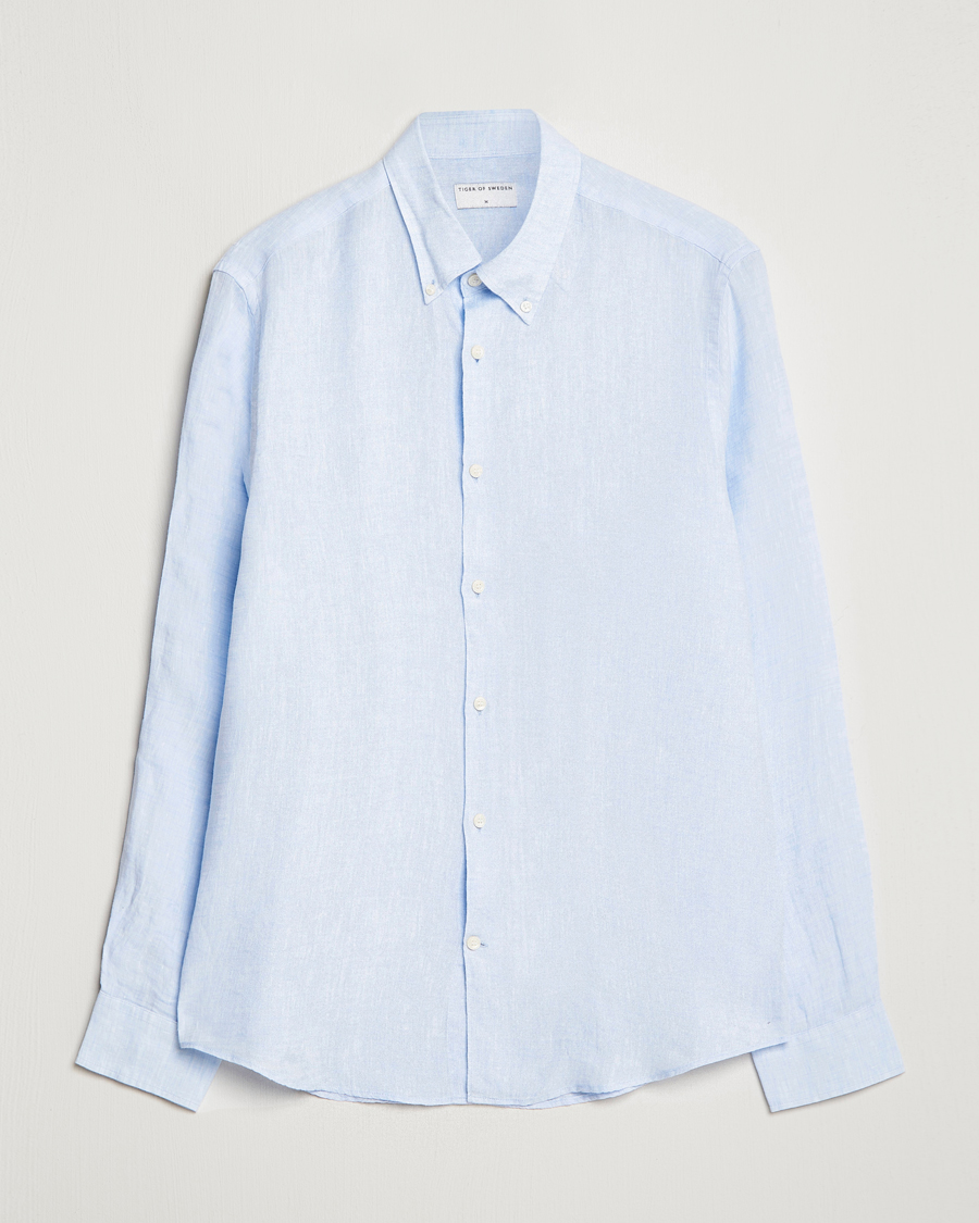 Homme | Chemises | Tiger of Sweden | Sankt Linen Shirt Light Blue