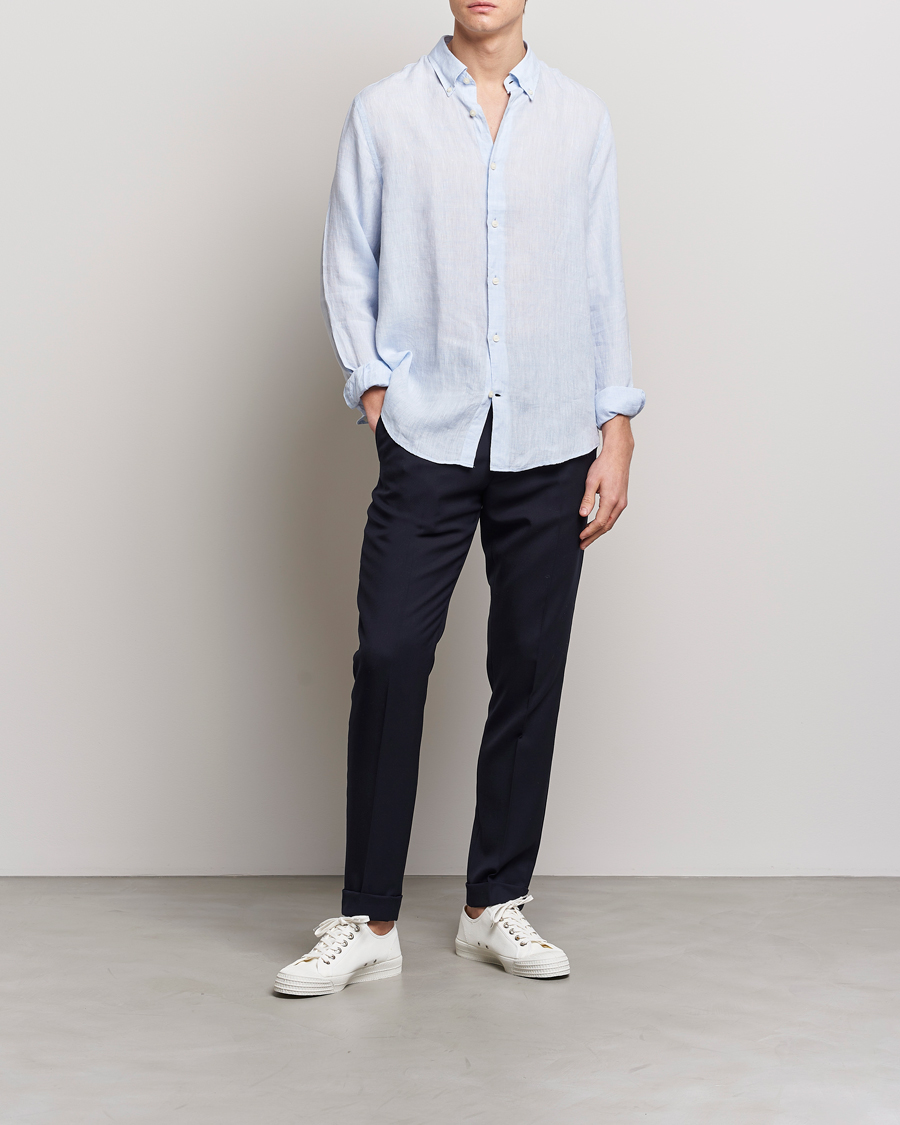 Homme | Chemises | Tiger of Sweden | Sankt Linen Shirt Light Blue