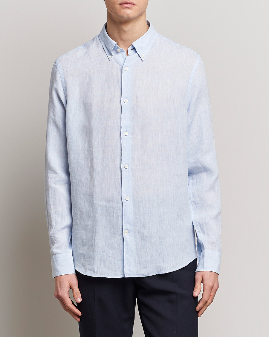 Homme | Chemises | Tiger of Sweden | Sankt Linen Shirt Light Blue