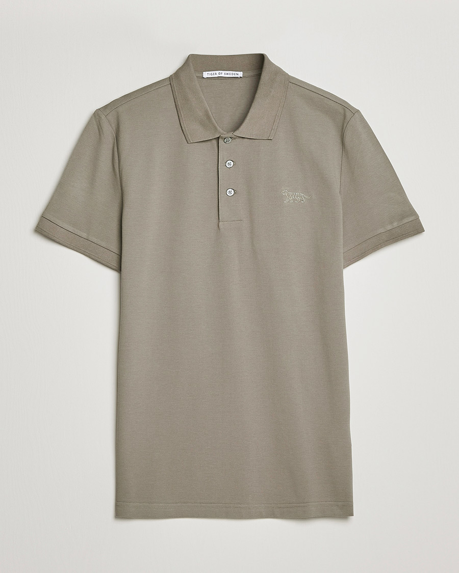 Homme | Polos | Tiger of Sweden | Diaros Cotton Pique Light Khaki