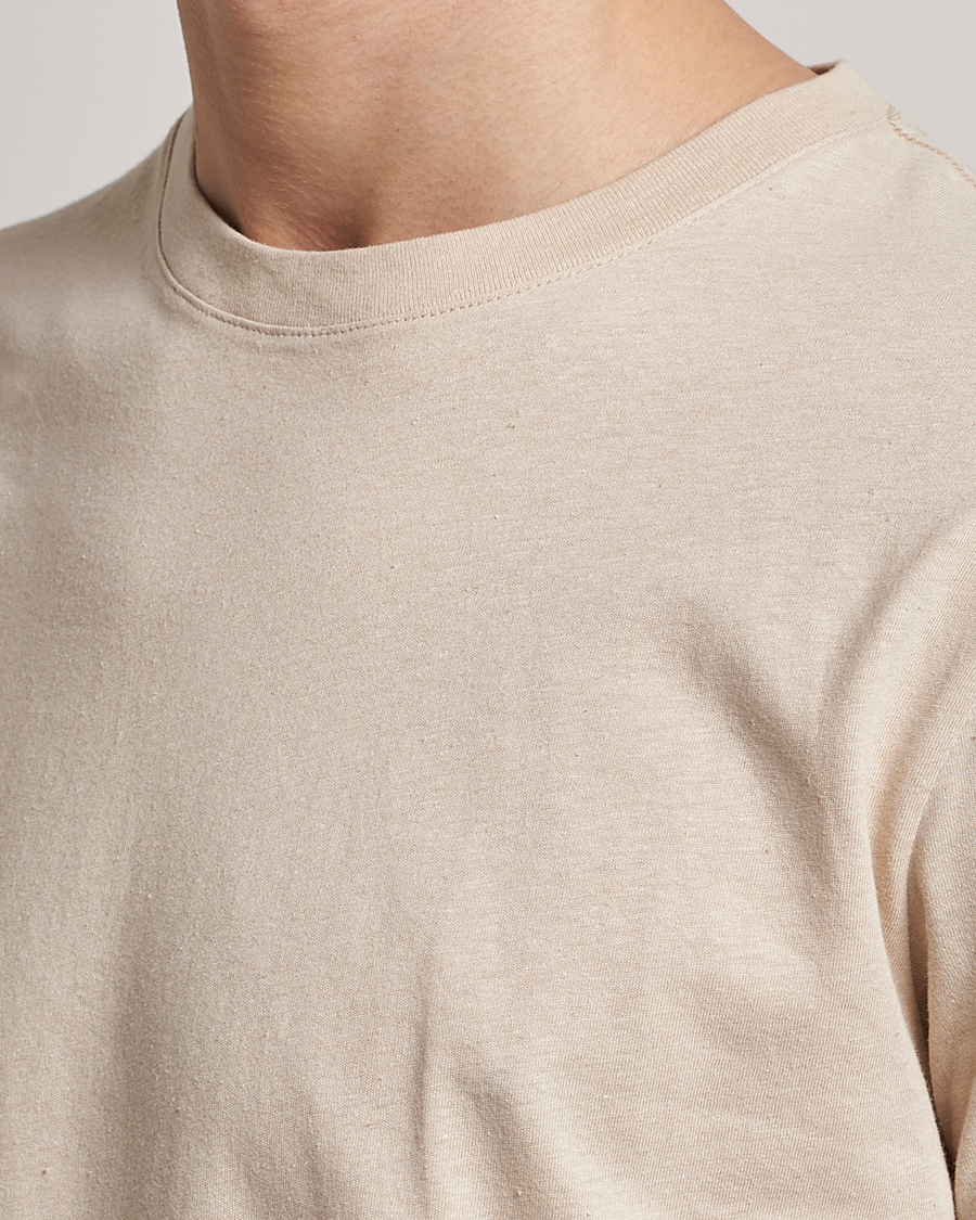 Homme | T-shirts | Tiger of Sweden | Dillan Linen Cotton T-Shirt Cream Sand
