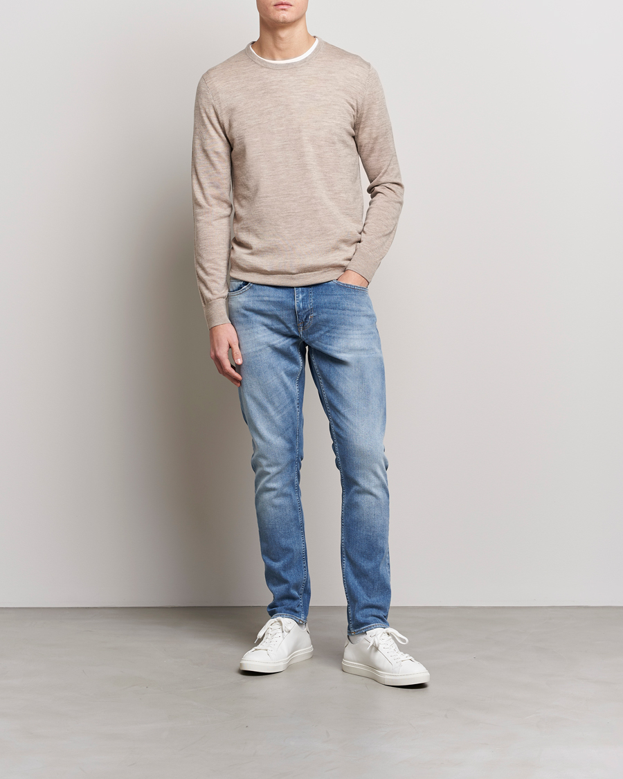 Homme | Pulls Et Tricots | Tiger of Sweden | Nichols Extra Fine Merino Crew Neck Beige Melange