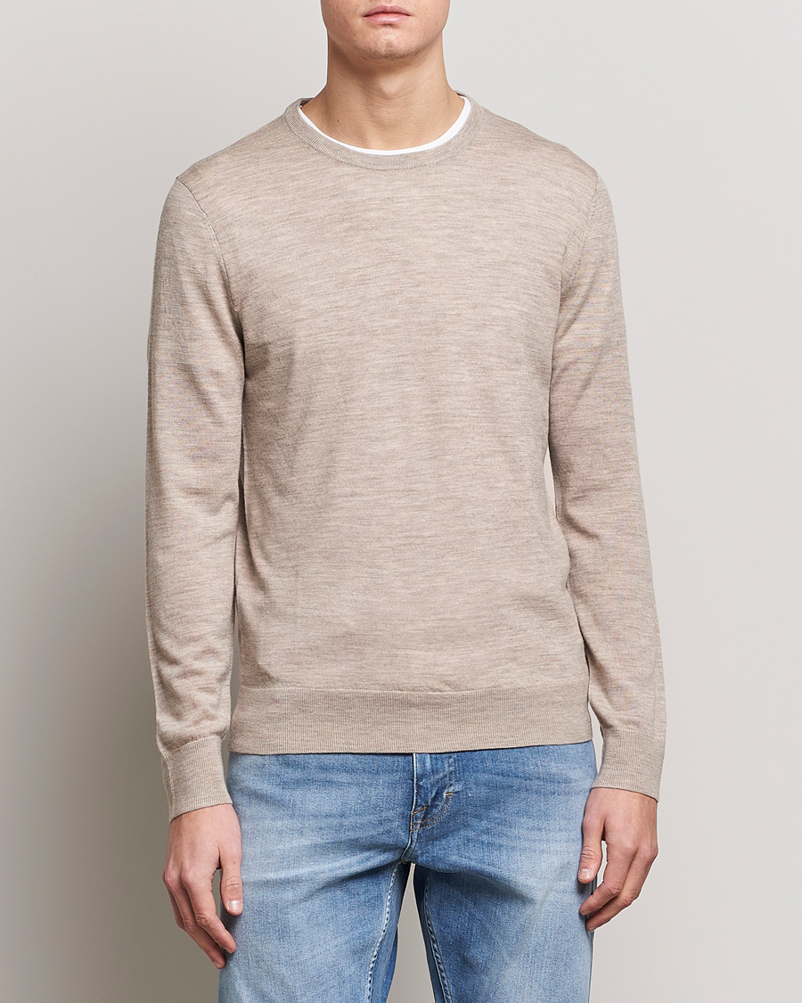 Homme | Pulls Et Tricots | Tiger of Sweden | Nichols Extra Fine Merino Crew Neck Beige Melange