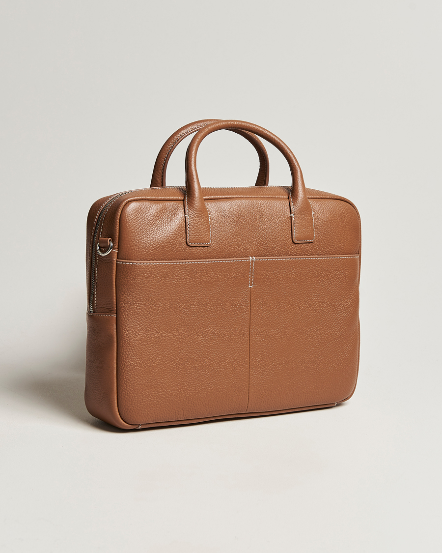 Homme | Tiger of Sweden Beckholmen Cow Leather Computer Bag Caramel Cafe | Tiger of Sweden | Beckholmen Cow Leather Computer Bag Caramel Cafe