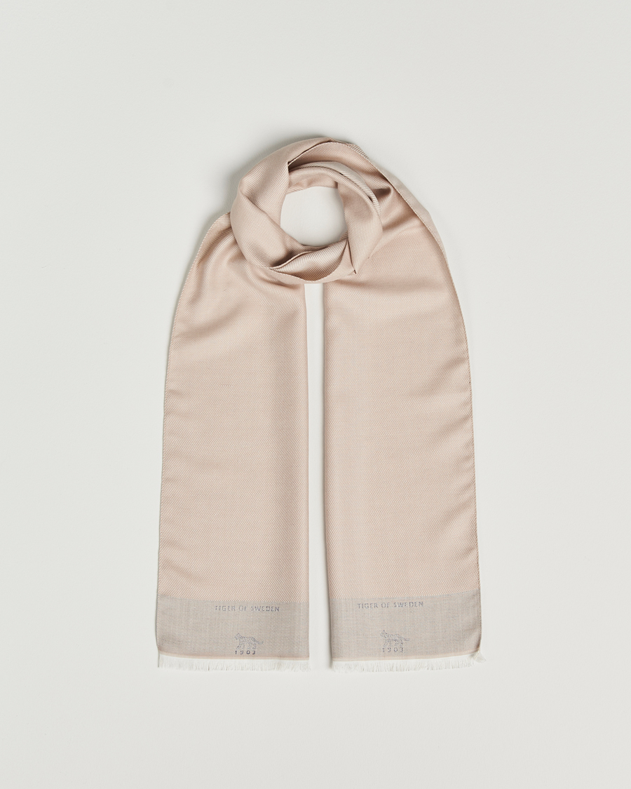 Homme | Tiger of Sweden Salvor Wool Silk Scarf Dark Sand | Tiger of Sweden | Salvor Wool Silk Scarf Dark Sand