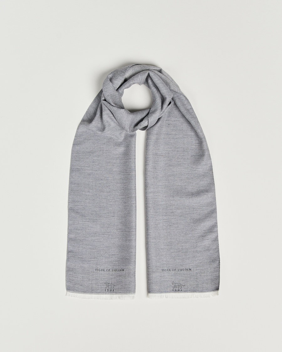 Homme | Tiger of Sweden Salvor Wool Silk Scarf Grey Shadow | Tiger of Sweden | Salvor Wool Silk Scarf Grey Shadow