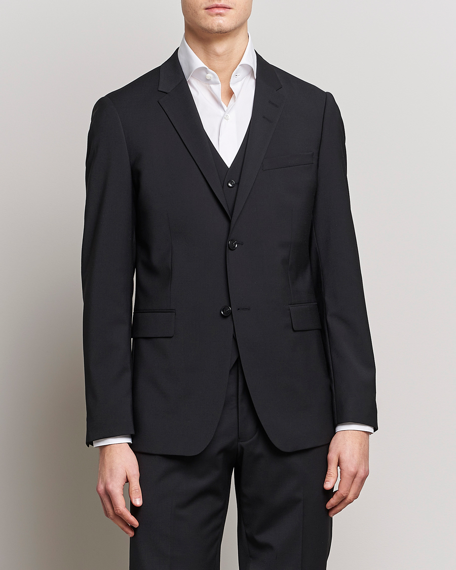 Homme | Vestes De Costume | Tiger of Sweden | Jerretts Wool Travel Suit Blazer Black