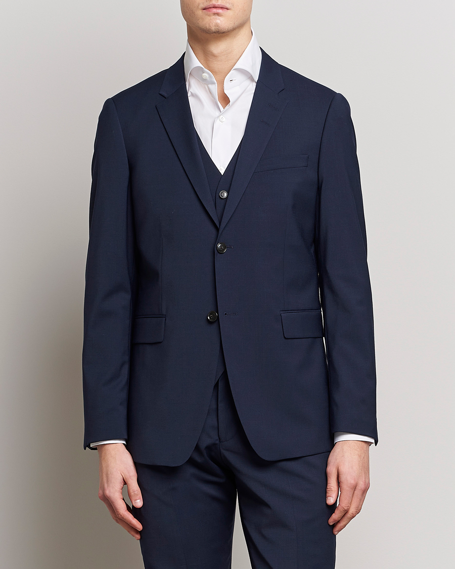 Homme | Vestes De Costume | Tiger of Sweden | Jerretts Wool Travel Suit Blazer Royal Blue