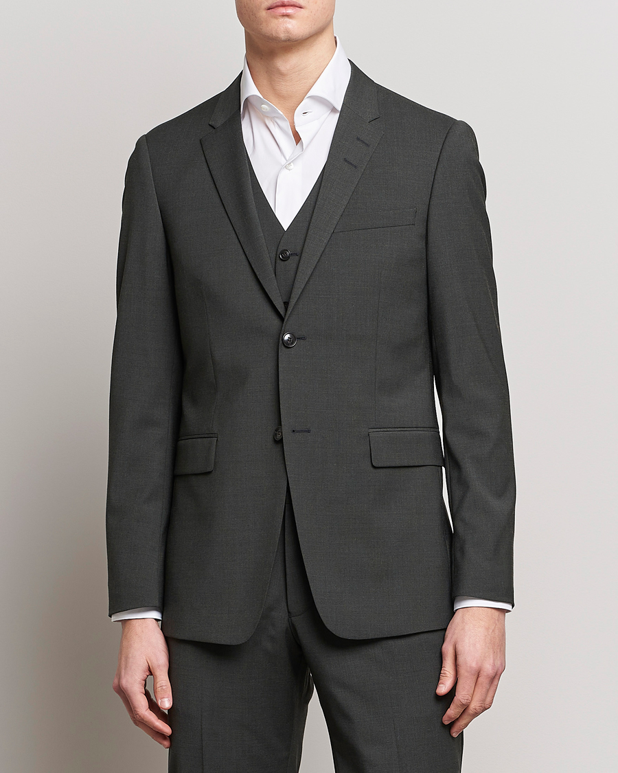 Men | Clothing | Tiger of Sweden | Jerretts Wool Travel Suit Blazer Olive Extreme