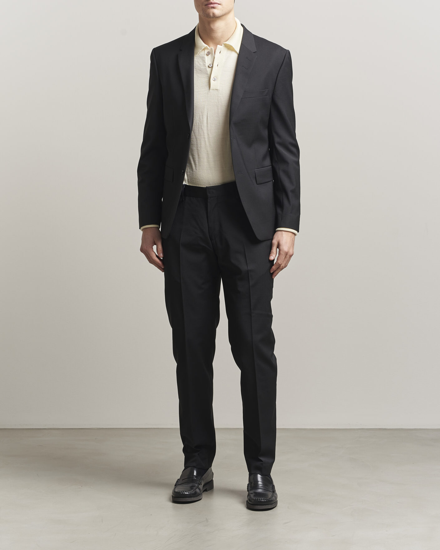 Homme | Pantalons | Tiger of Sweden | Tenuta Wool Travel Suit Trousers Black