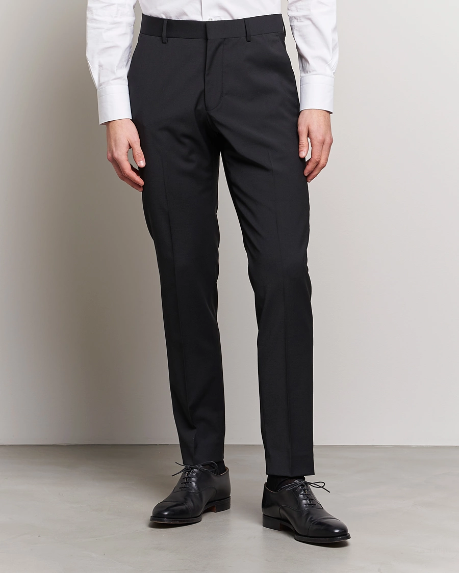 Homme | Pantalons De Costume | Tiger of Sweden | Tenuta Wool Travel Suit Trousers Black