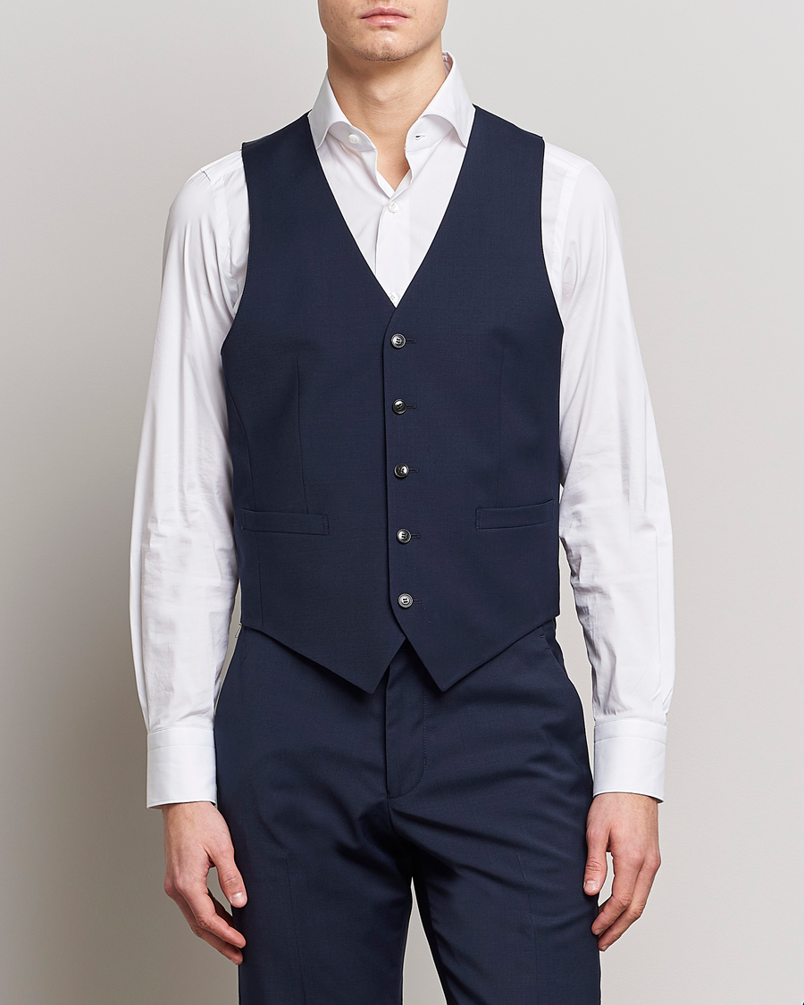 Homme | Blazers | Tiger of Sweden | Wayde Wool Travel Waistcoat Royal Blue