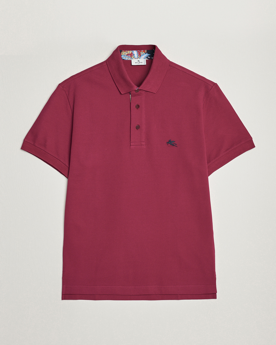 Homme | Polos | Etro | Short Sleeve Contrast Paisley Polo Rosa