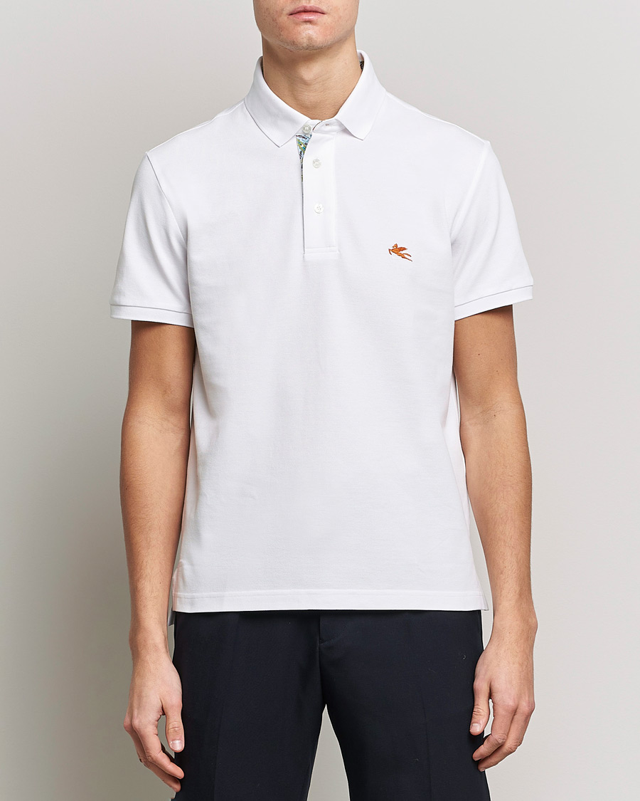 Homme | Polos | Etro | Short Sleeve Contrast Paisley Polo White