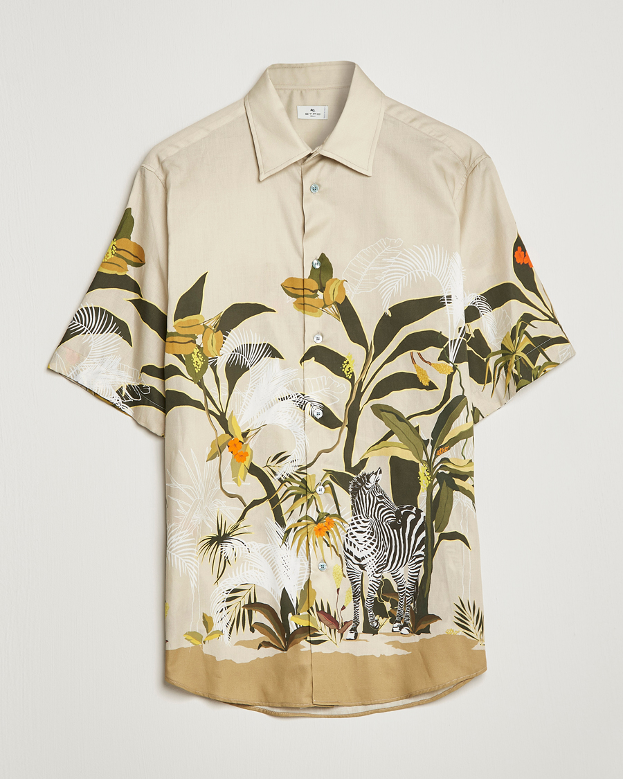 Homme | Chemises | Etro | Printed Camp Collar Shirt Beige