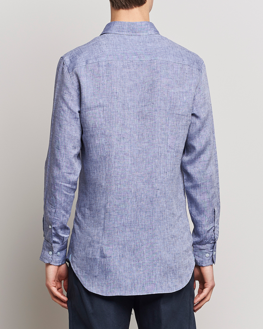 Homme | Chemises | Etro | Linen Sport Shirt Dark Blue