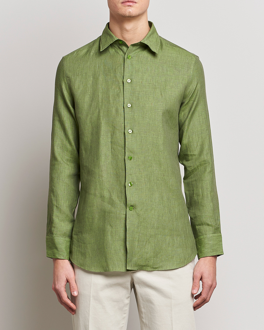 Homme | Chemises | Etro | Linen Sport Shirt Green