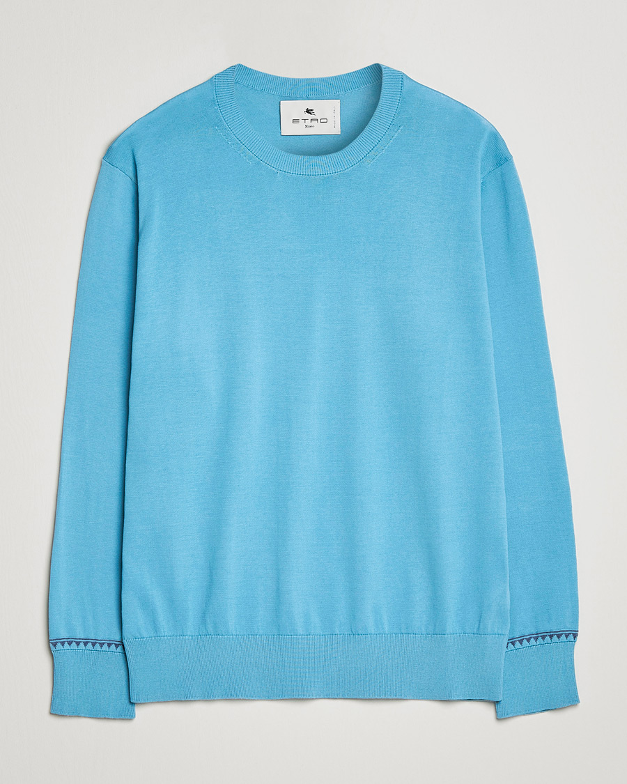 Homme | Pulls Et Tricots | Etro | Crew Neck Pullover Azzurro