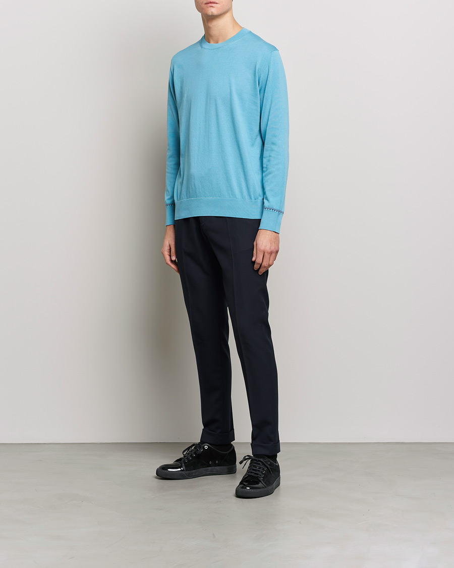 Homme | Pulls Et Tricots | Etro | Crew Neck Pullover Azzurro