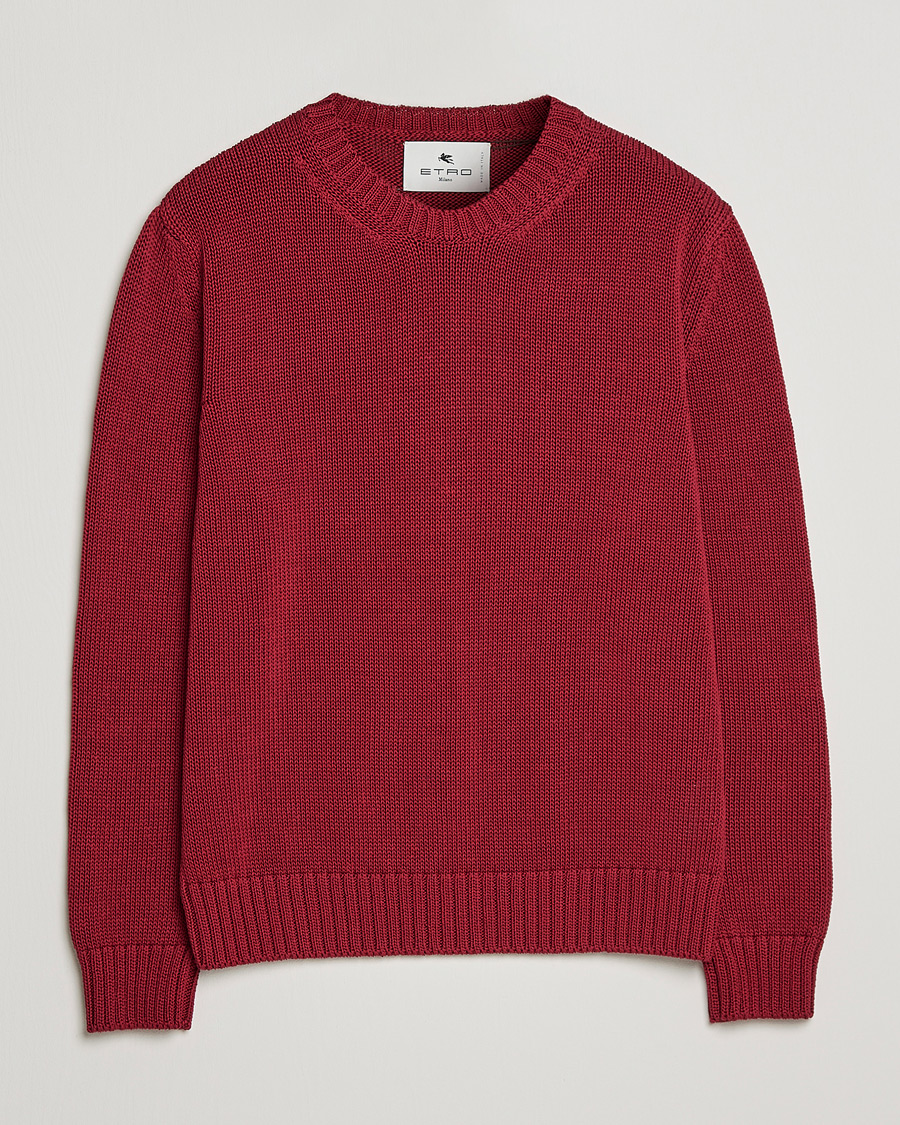 Homme | Pulls Et Tricots | Etro | Heavy Knit Cotton Pullover Burgundy