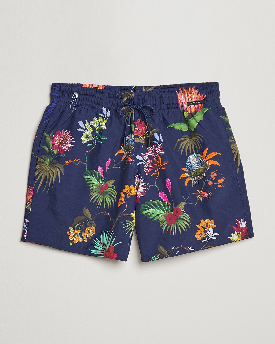 Homme | Maillots De Bain | Etro | Floreale Printed Swim Trunks Navy
