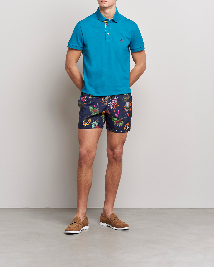 Homme | Maillots De Bain | Etro | Floreale Printed Swim Trunks Navy