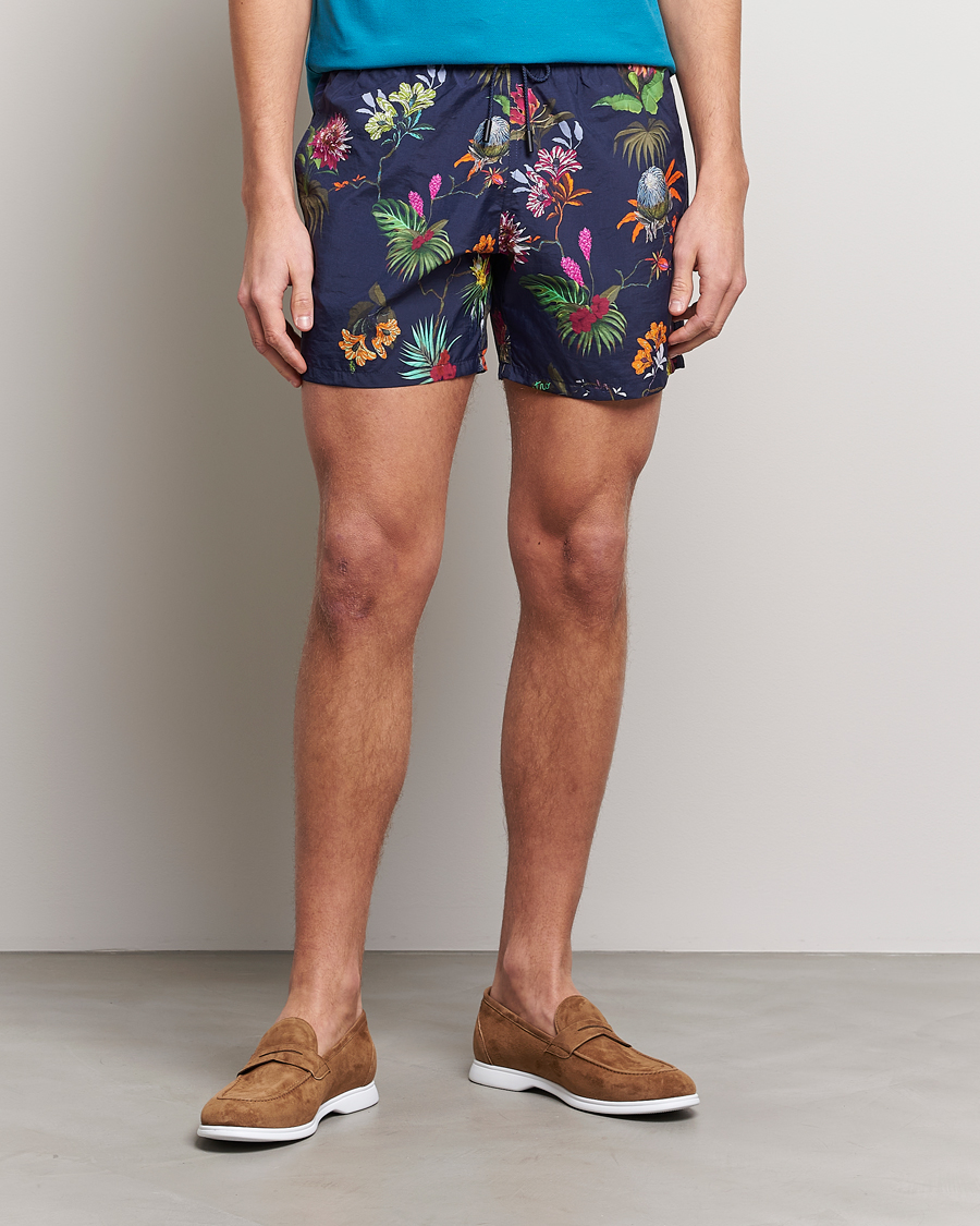 Homme | Maillots De Bain | Etro | Floreale Printed Swim Trunks Navy
