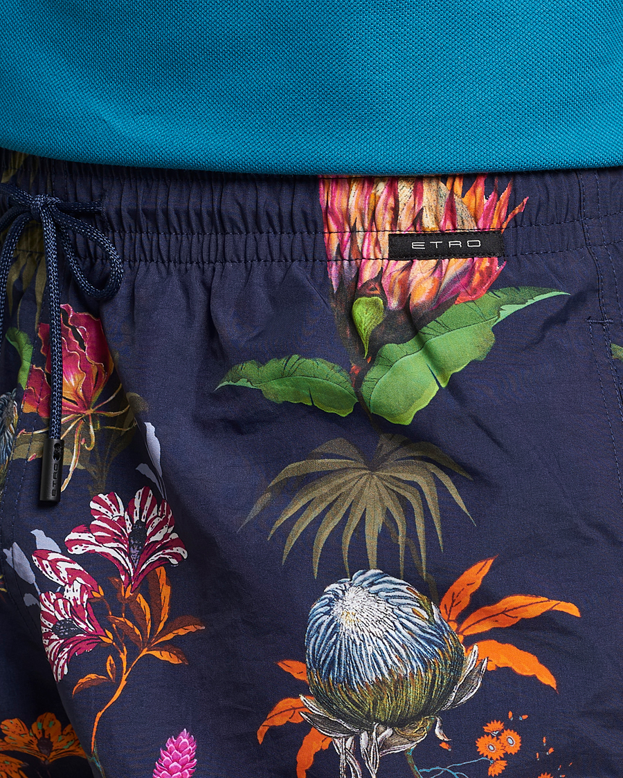 Homme | Maillots De Bain | Etro | Floreale Printed Swim Trunks Navy