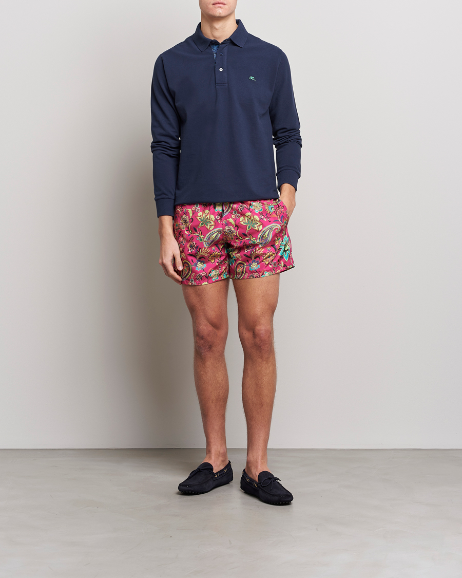 Homme | Maillots De Bain | Etro | Floreale Printed Swim Trunks Rosa