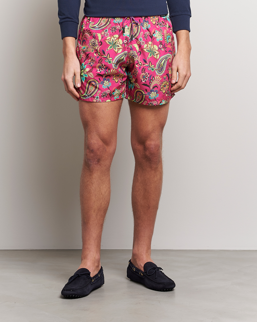 Homme | Maillots De Bain | Etro | Floreale Printed Swim Trunks Rosa