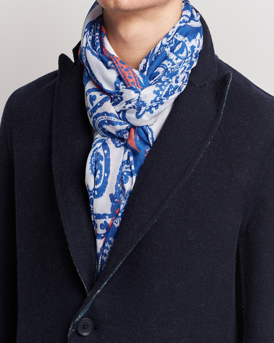 Homme | Etro Shaal Nur Cashmere Blend Scarf Blue | Etro | Shaal Nur Cashmere Blend Scarf Blue