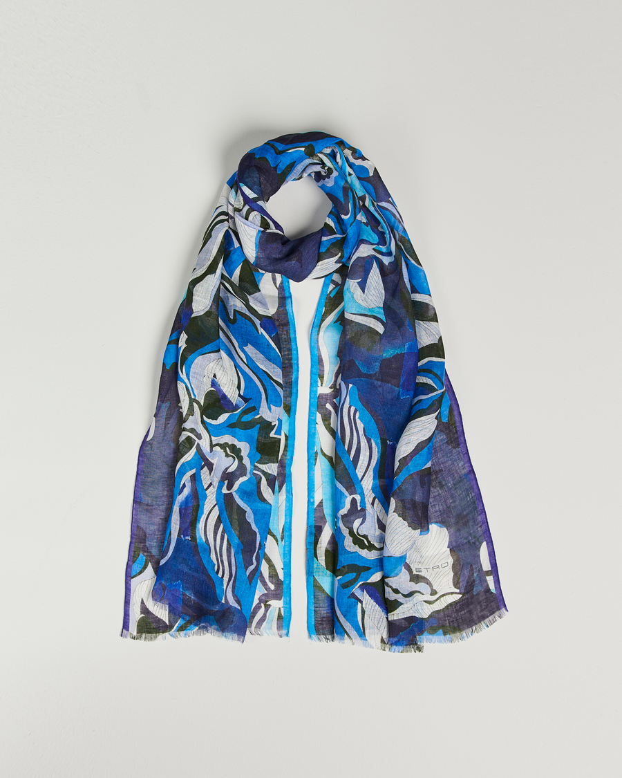 Homme | Etro Floreale Linen Scarf Light Blue | Etro | Floreale Linen Scarf Light Blue