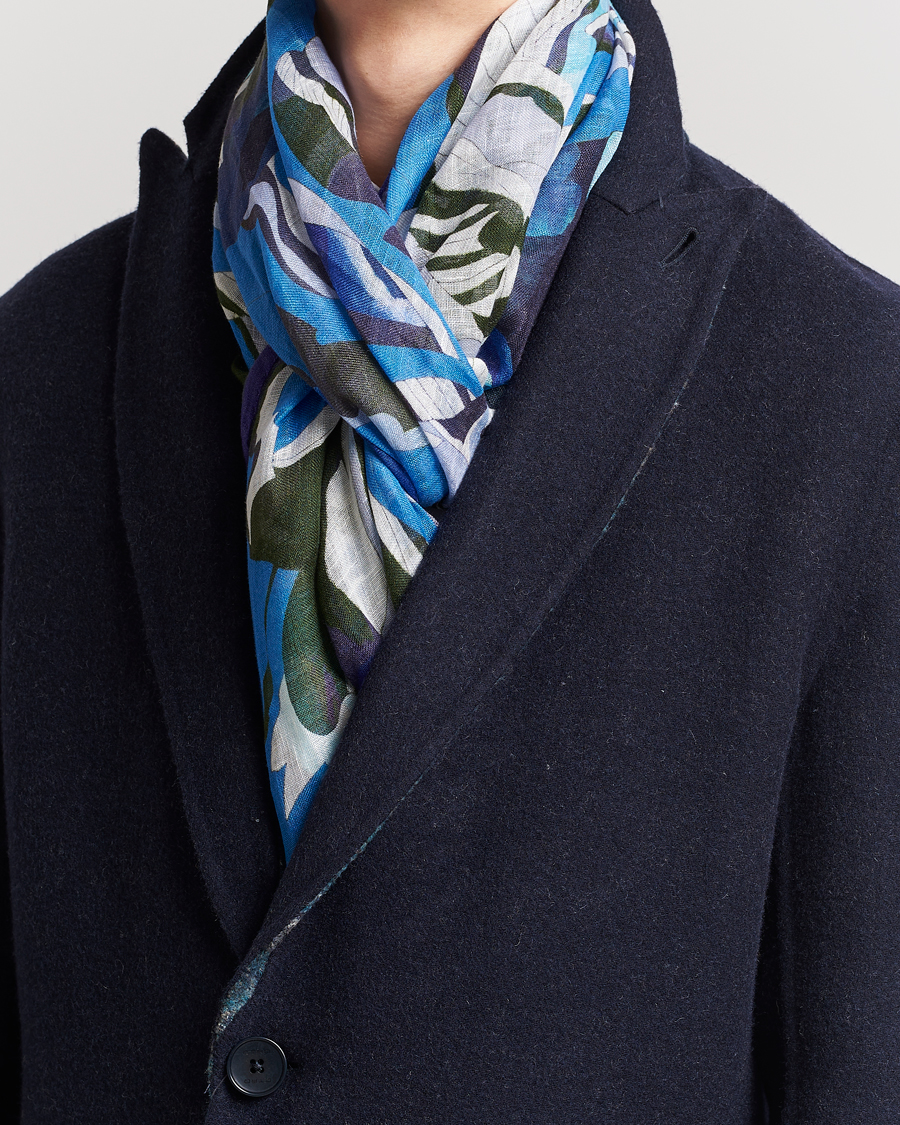 Homme | Etro Floreale Linen Scarf Light Blue | Etro | Floreale Linen Scarf Light Blue