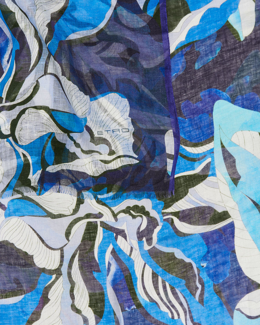 Homme | Etro Floreale Linen Scarf Light Blue | Etro | Floreale Linen Scarf Light Blue