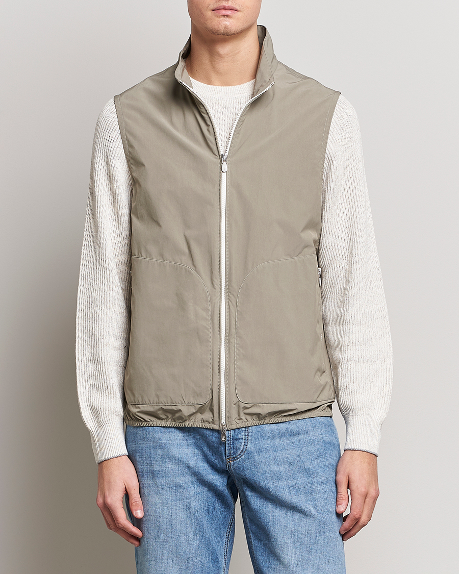 Homme | Gilets | Brunello Cucinelli | Lightweight Nylon Gilet Olive