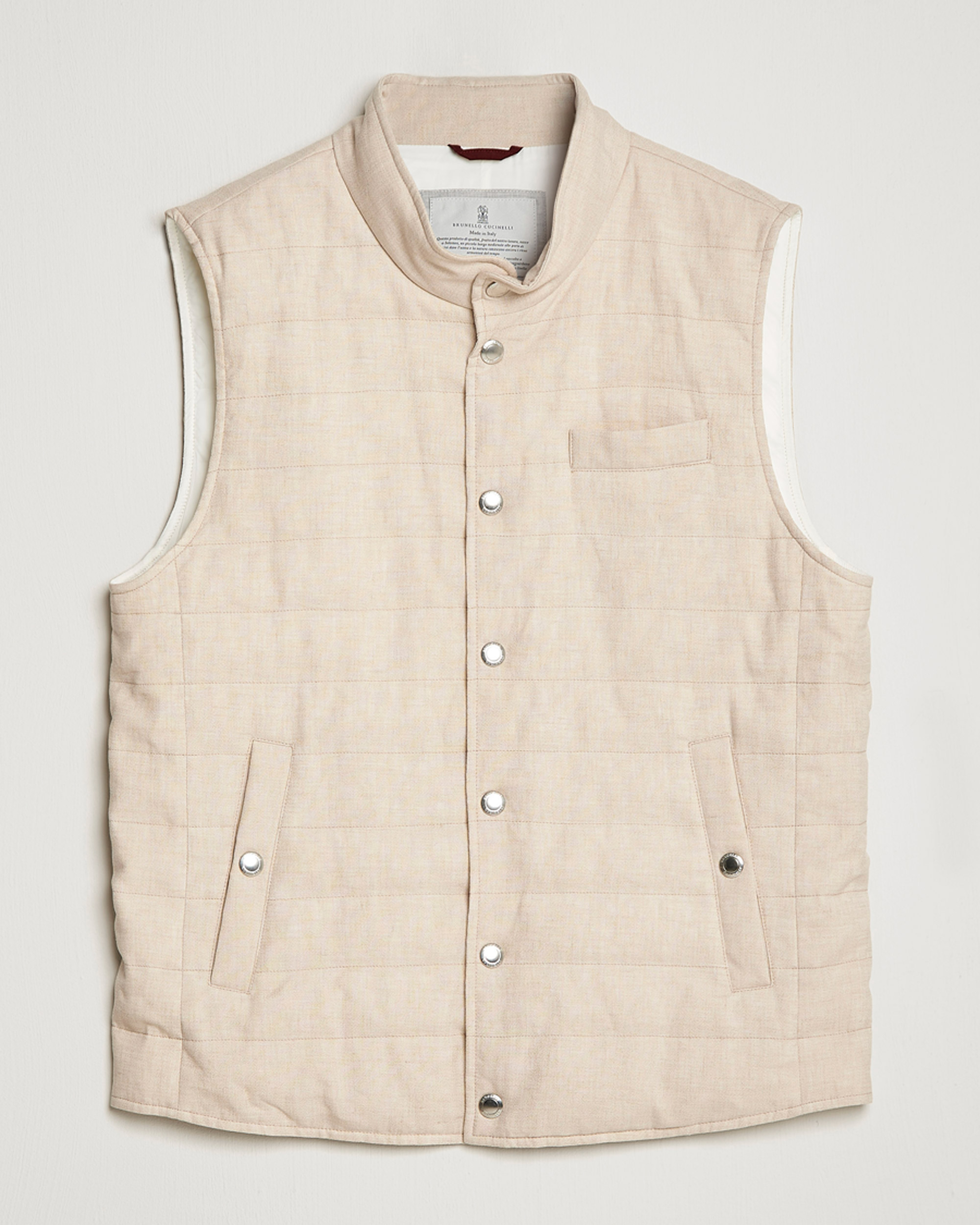 Homme | Gilets | Brunello Cucinelli | Cotton/Linen Gilet Light Beige